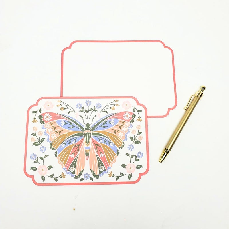 Lady Jayne Boxed Stationery Notecard Set with 20 Flat Die-Cut Note Cards and Envelopes, 5" x 7", Wildflower Meadow Floral Butterfly (82050) - Image 4